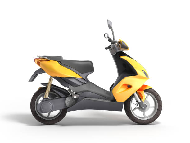 istock Yellow moped scooter Transport wheel 3d render on white 1157970045