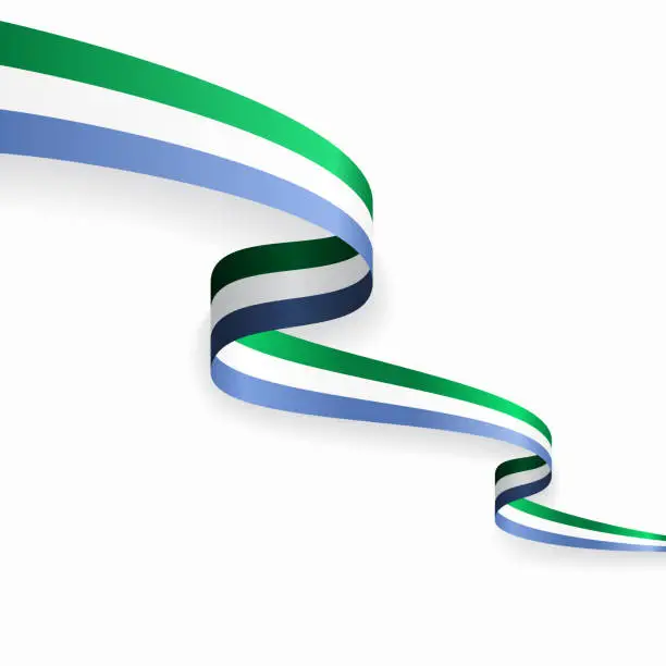 Vector illustration of Sierra Leone flag wavy abstract background. Vector illustration.