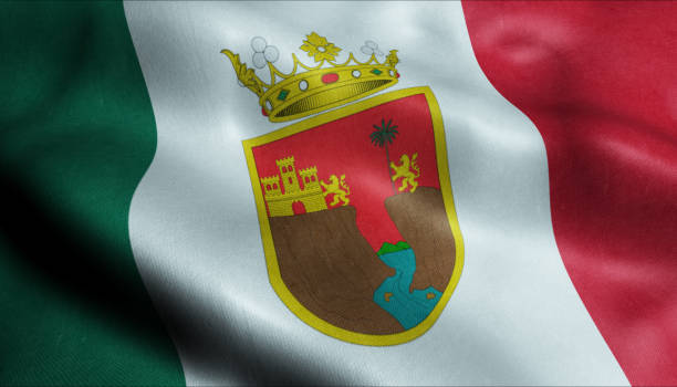 istock Chiapas City Flag Country Mexico Closeup View 3D Rendering 1157972654