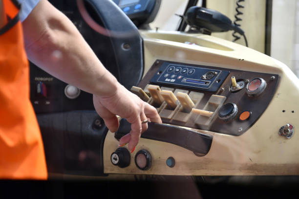 istock The control panel of the old tram. Through the glass 1157972713