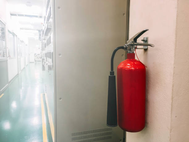 istock Emergency fire fighting equipment hang on the industry wall 1157979548