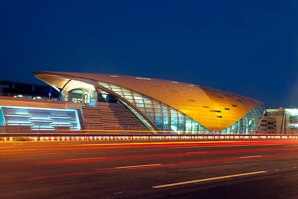 istock Beautiful view of Dubai metro at night 115798030