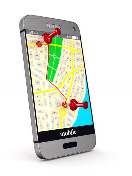 istock Navigation in phone. Isolated 3D illustration 1157980478