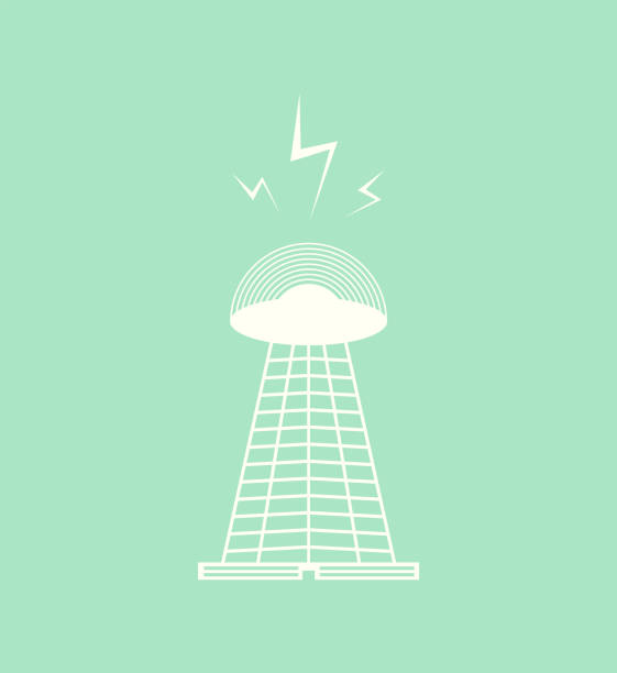 통신 탑 - communications tower isometric wireless technology mobile phone base station stock illustrations