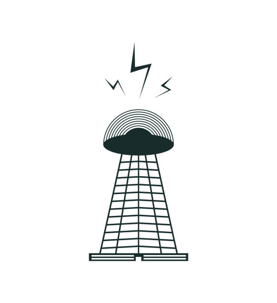 illustrazioni stock, clip art, cartoni animati e icone di tendenza di torre di comunicazione - tower isometric communications tower antenna