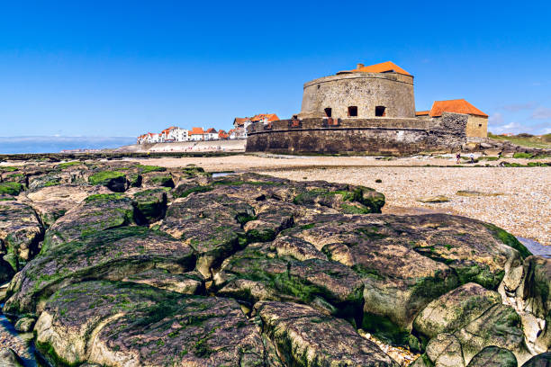 istock Fort Mahon (Fort d'Ambleteuse) and village Ambleteuse  at low tide. 1157981900