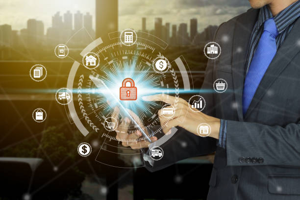 istock Businessman use tablet with padlock icon technology, Cyber Security Data Protection. 1157983696
