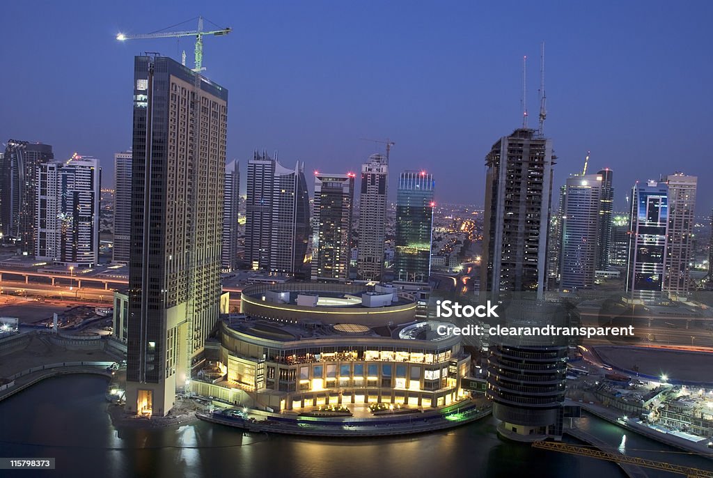 Marina de Dubai, Emirados Árabes Unidos - Foto de stock de Guindaste - Maquinaria de Construção royalty-free