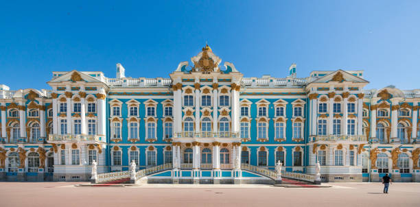 palazzo di caterina a puškin (tsarskoe selo), san pietroburgo, russia - palazzo di caterina foto e immagini stock