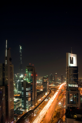 Dubai At Night Stock Photo - Download Image Now - High Angle View, Night,  Apartment - iStock