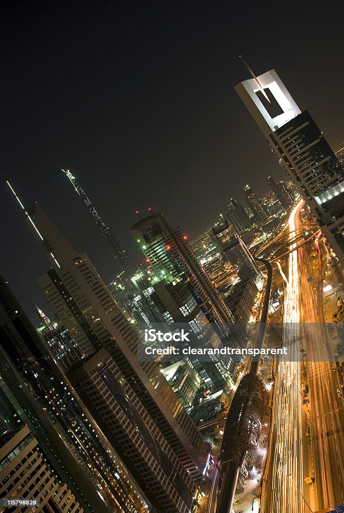 Dubaï dans la nuit - Photo de Carrefour libre de droits