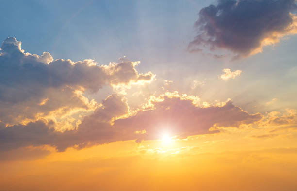 istock Twilight sky background. Colorful Sunset sky and cloud.vivid sky in twilight time background.Fiery orange sunset sky. Beautiful 1157988516