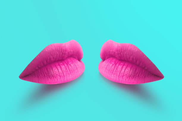 istock Lips. Fashion Concept Lipstick. Multicolored lips. Modern minimal art. 1157988698