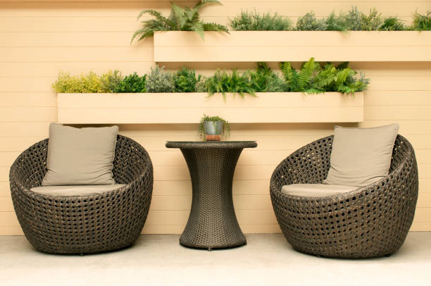 istock sofa, chair in the garden for relax 1157989723