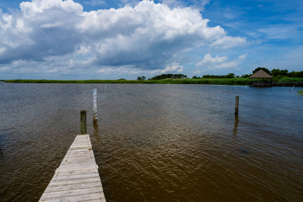 istock Pier Juts into the Bay in the outer Banks 1157991734