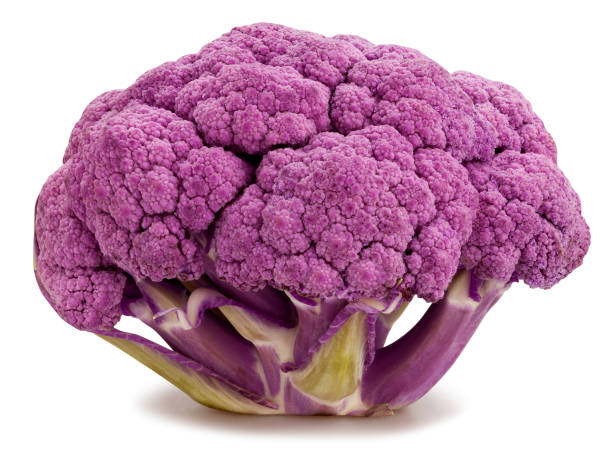 chou-fleur coloré - purple cauliflower photos et images de collection