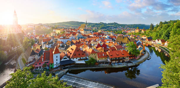 istock Czech Krumlov Republic. View at old european 1157994002