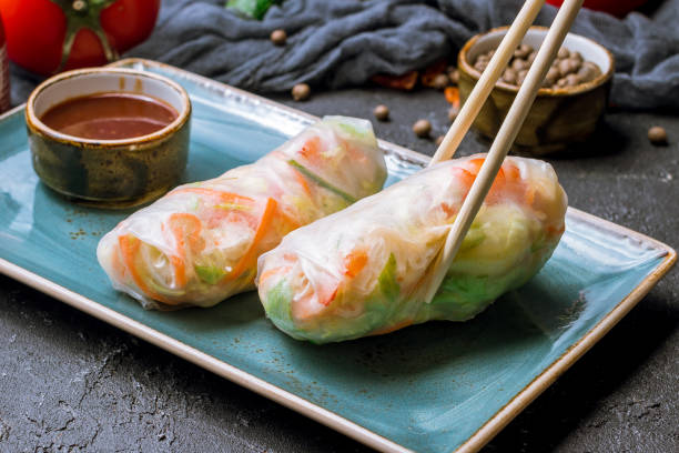 istock Fresh Spring Roll with shrimps, Vietnamese Food 1157996656
