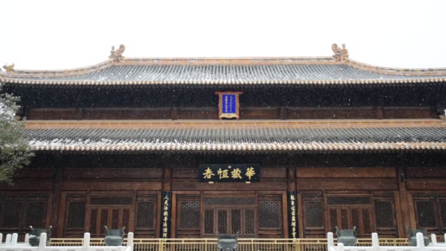Chinese ancient buildings in the snowflake