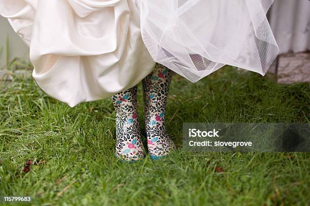 Funky Gumboots Stockfoto und mehr Bilder von Gummistiefel - Gummistiefel, Braut, Abendkleid