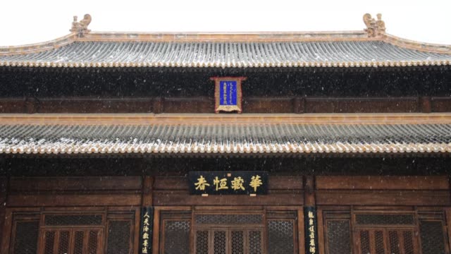Chinese ancient buildings in the snowflake