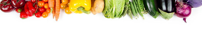 Photo of colorful vegetable mix with white circle space for text