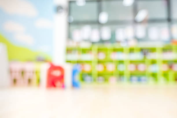 istock Blur library kindergarten school background with colorful color 1158003555