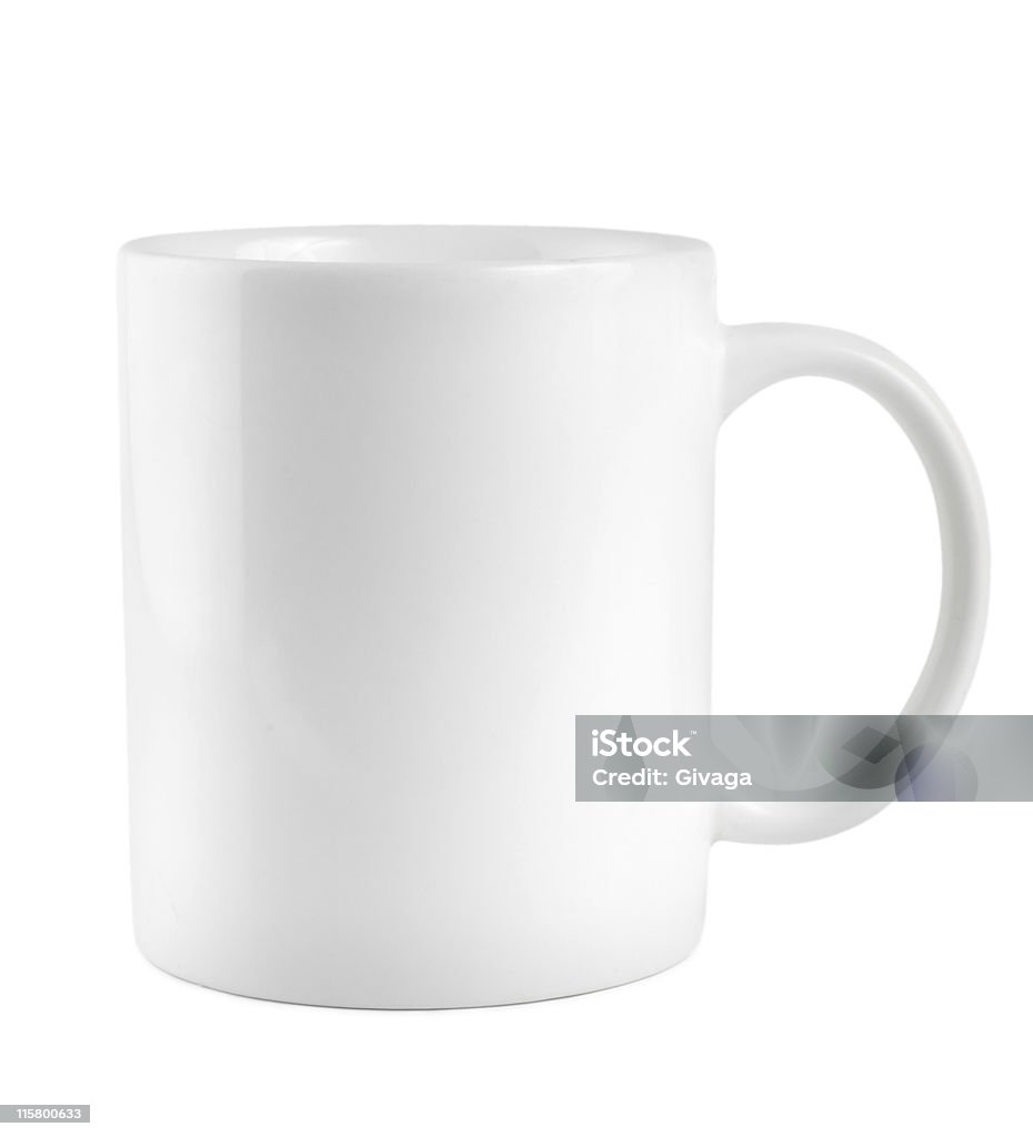 Blanco taza sobre un fondo blanco - Foto de stock de Blanco - Color libre de derechos