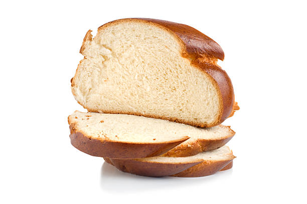 blocchi di pan brioche - bread bun broken isolated foto e immagini stock