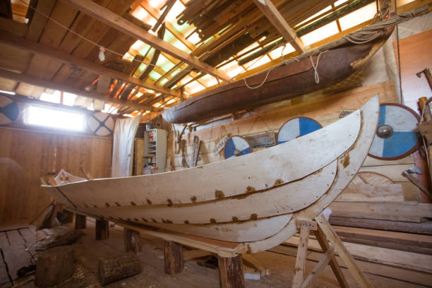 istock Wooden boat in the barn 1158012696