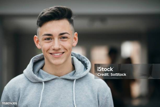Headshot Of A Teenage Boy Stock Photo - Download Image Now - Teenager, Adolescence, Teenage Boys