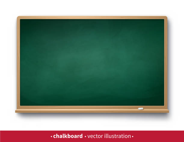 доска с деревянной рамой с куском мела - blackboard stock illustrations