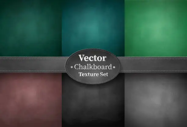 Vector illustration of Set of school chalkboard backgrounds