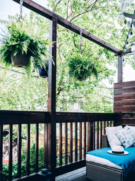 istock Outdoor patio deck in summer 1158020859