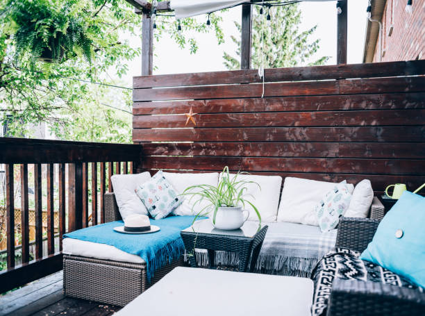 istock Outdoor patio deck in summer 1158020879