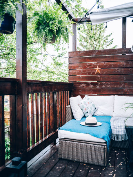 istock Outdoor patio deck in summer 1158020966