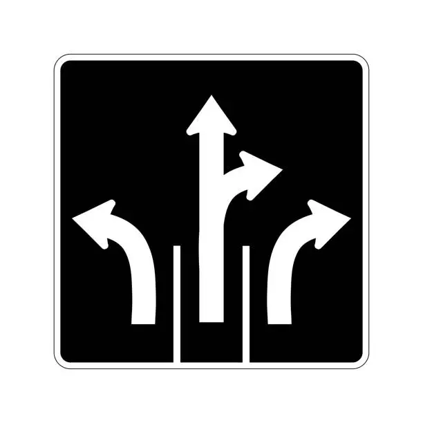 Vector illustration of USA traffic road signs.these signs tell drivers the direction they must travel. vector illustration