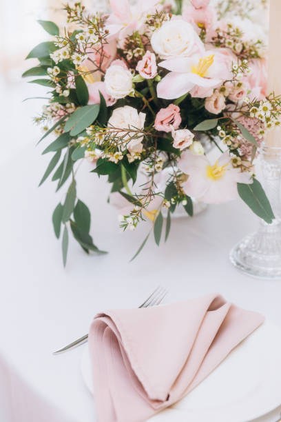 istock cutlery decor restaurant flowers table style white 1158023704