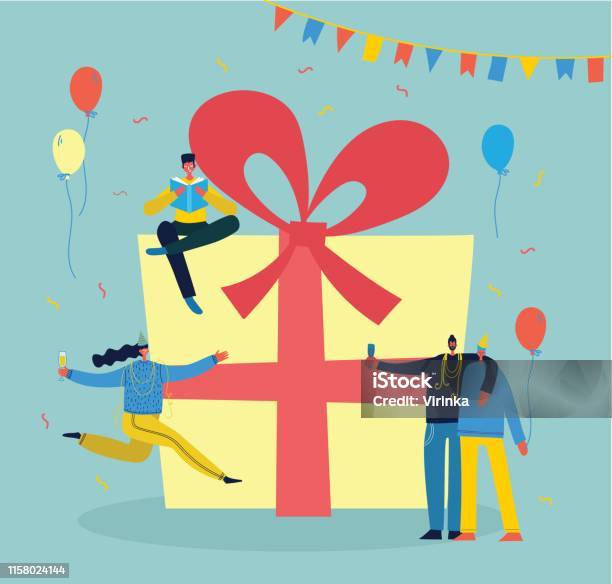 Boldog Születésnapot témájú stock illusztráció – Kép letöltése most - December 24., Ajándék, Barátság