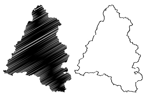 Bihor County (Administrative divisions of Romania, Nord-Vest development region) map vector illustration, scribble sketch Bihor map
