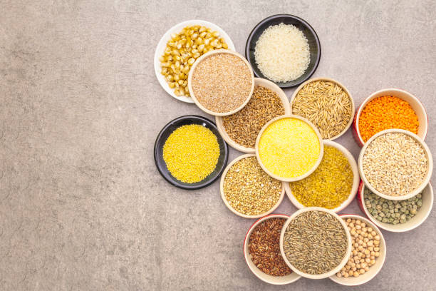 istock Assorted various organic cereals, legumes, whole grains 1158028648