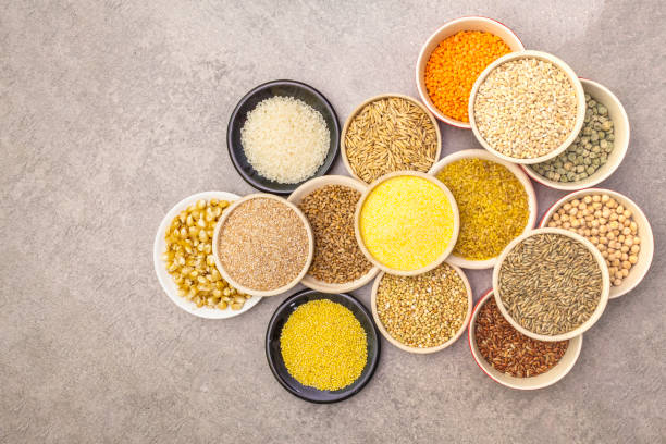 istock Assorted various organic cereals, legumes, whole grains 1158028792