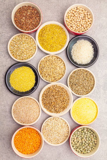 istock Assorted various organic cereals, legumes, whole grains 1158028840