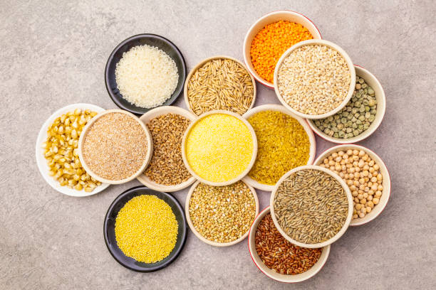 istock Assorted various organic cereals, legumes, whole grains 1158028874