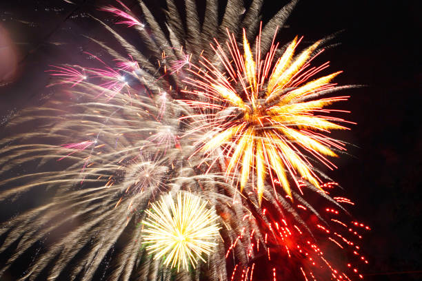 istock Abstract colored firework background with free space for text . Great holiday of a great country. The celebration of Independence Day in the United States of America. 4th of July. 1158031894