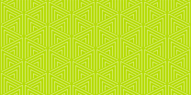 ilustraciones, imágenes clip art, dibujos animados e iconos de stock de patrón de triángulo geométrico de fondo de verano sin costuras verde limón y blanco. - lemon backgrounds fruit textured