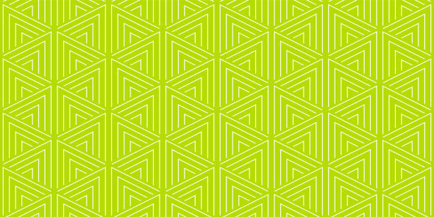 lato tło geometryczne trójkąt wzór bez szwu cytryny zielony i biały. - fashion industry textile man made material green stock illustrations