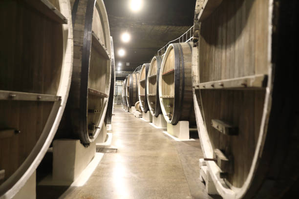 istock Details of big oak barrels 1158034393