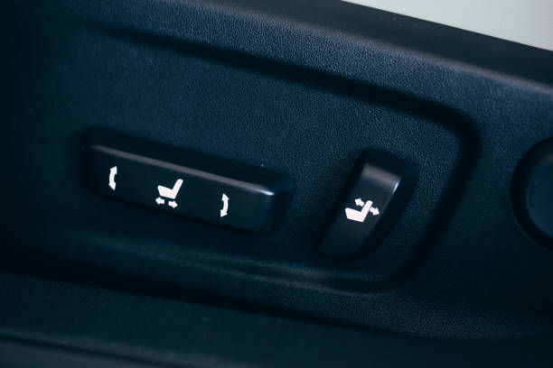 istock Buttons for adjusting seat position. Car interior. - 1158042020