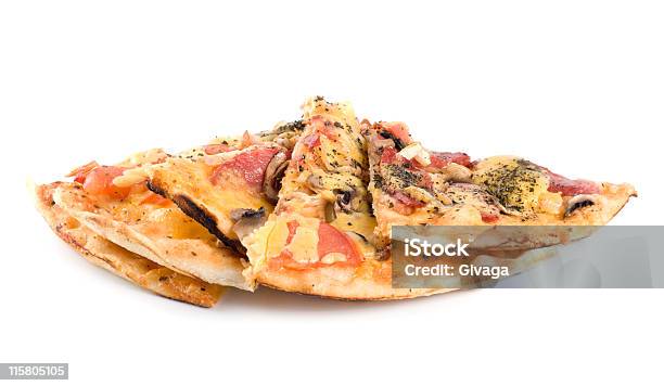 Pizza Isolated Stock Photo - Download Image Now - Cheese, Chopped Food, Circle